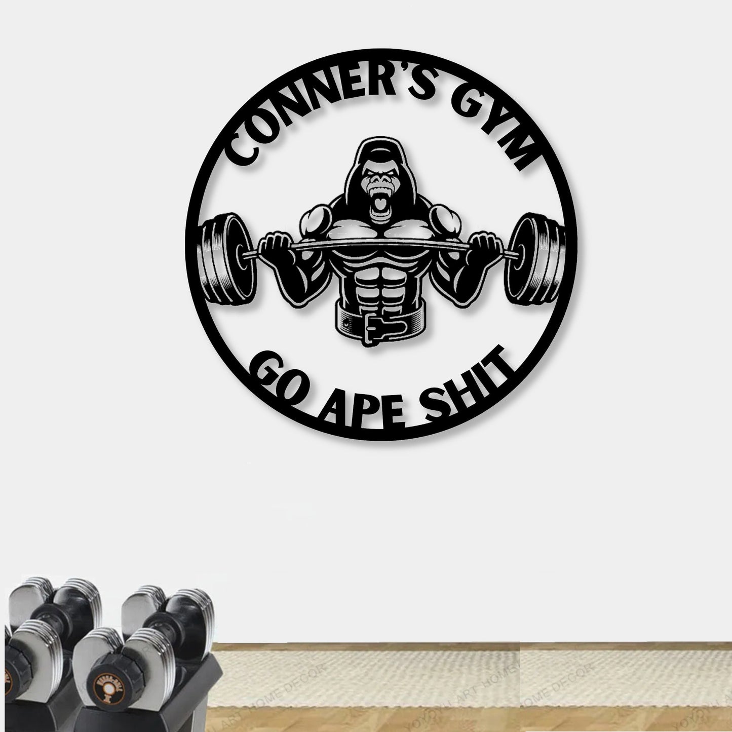 Gorilla Gym Sign, Personalized Home Gym Signs for Workout Room, Personalized Metal Sign, Home Gym Wall Art,Home Gym Decor Personalized