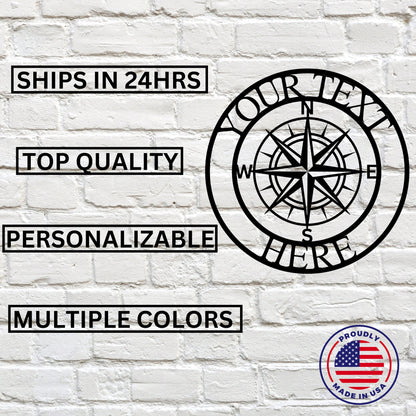 Personalized Compass Sign / Metal Compass Sign / Nautical Compass Sign / Personalized Signs / Home Decor / Metal Decor / Wall Art / Nautical