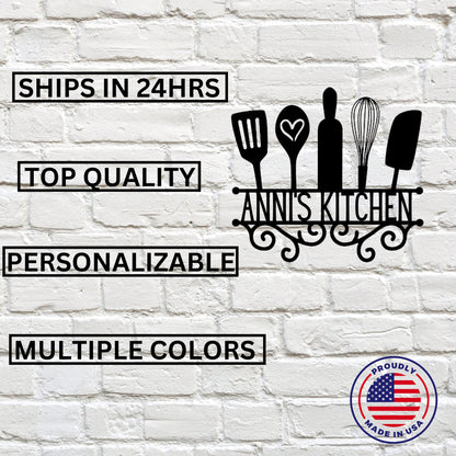 Personalized Kitchen Sign / Metal Sign for Kitchen / Kitchen Metal Sign / Personalized Kitchen Signs / Mom Gift / Personalized Gift / Gift