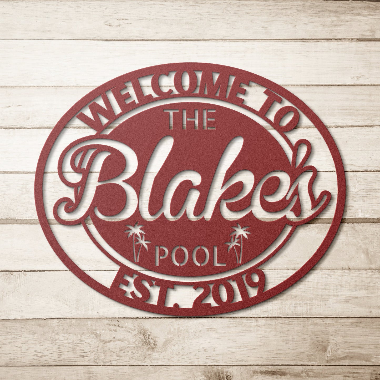 Personalized Backyard Pool Metal Sign / Outdoor Wall Decor / Metal Wall Decor / Pool Decor / Personalized Home Decor / Metal Wall Art / Gift