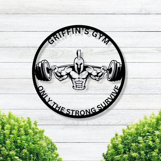 Spartan Gym Sign, Personalized Home Gym Signs for Workout Room, Personalized Metal Sign, Home Gym Wall Art,Home Gym Decor Personalized