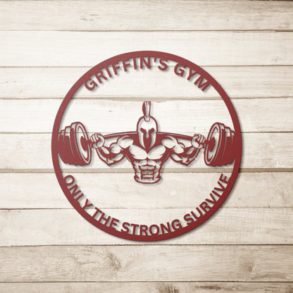 Spartan Gym Sign, Personalized Home Gym Signs for Workout Room, Personalized Metal Sign, Home Gym Wall Art,Home Gym Decor Personalized