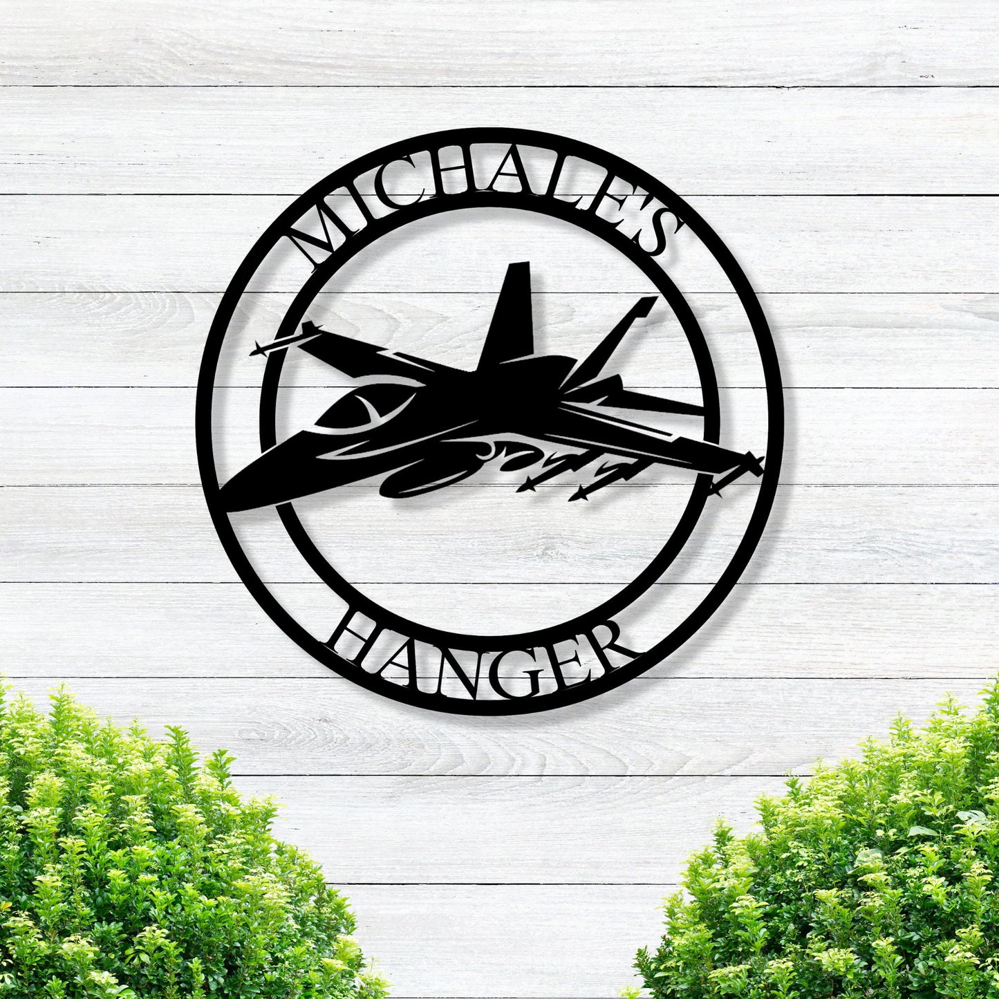 Personalized Hanger Metal Sign / Fighter Jet Hanger Sign / Metal Sign / Personalized Sign / Hanger Sign / Mancave Sign / Personalized / Gift