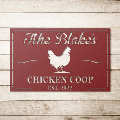 Personalized Chicken Coop Sign / Hen House Sign / Metal Chicken Coop Sign / Custom Chicken Coop Sign / Outdoor Metal Sign / Our Little Coop