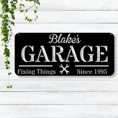 Personalized Metal Garage Sign / Custom Garage Sign / Metal Wall Decor / Garage Decor / Personalized Home Decor / Metal Mancave Sign / Gift