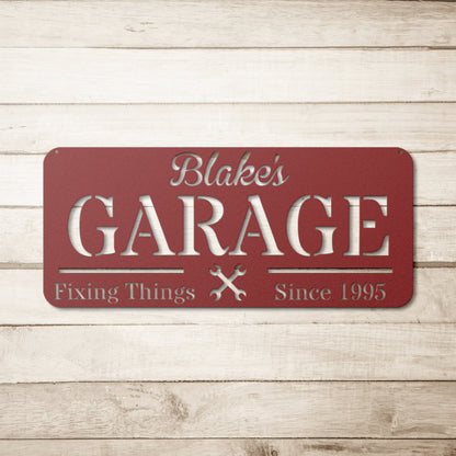 Personalized Metal Garage Sign / Custom Garage Sign / Metal Wall Decor / Garage Decor / Personalized Home Decor / Metal Mancave Sign / Gift