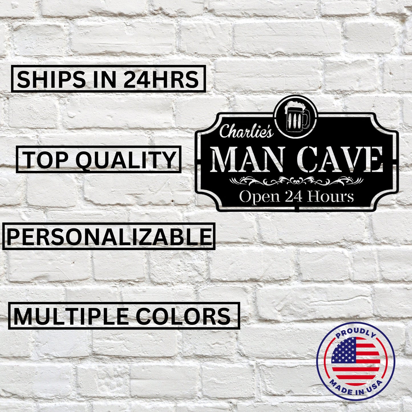 Personalized Metal Man Cave Sign / Man Cave Sign / Custom Man Cave Sign / Man Cave Decor / Personalized Man Cave Sign / Wall Art / Gift