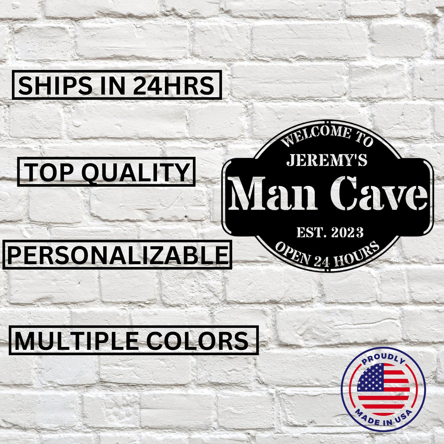 Personalized Metal Man Cave Sign / Man Cave Wall Decor / Metal Wall Decor / Man Cave Decor / Personalized Man Cave Sign / Wall Art / Gift