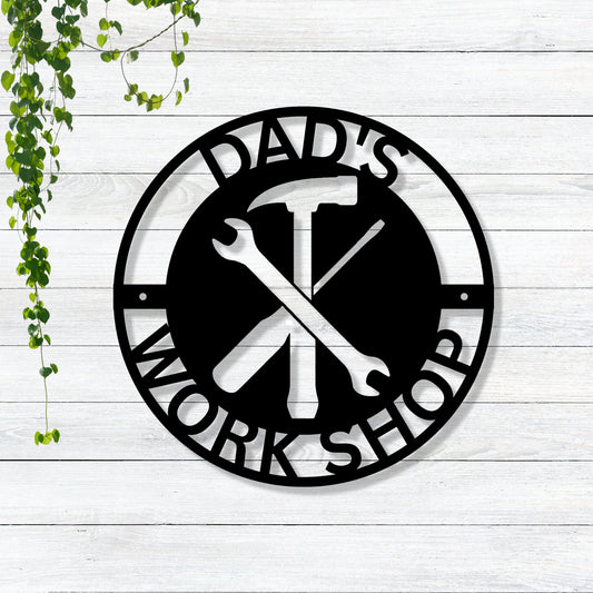 Custom Metal Work Shop Sign / Personalized Work Shop Sign / Personalized Sign / Personalized Fathers Day Gift / Gift For Dad / Fathers Day