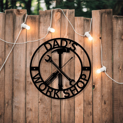 Personalized Metal Work Shop Sign / Personalized Fathers Day Sign / Personalized Sign / Work Shop Sign/ Fathers Day Gift / Gift For Dad