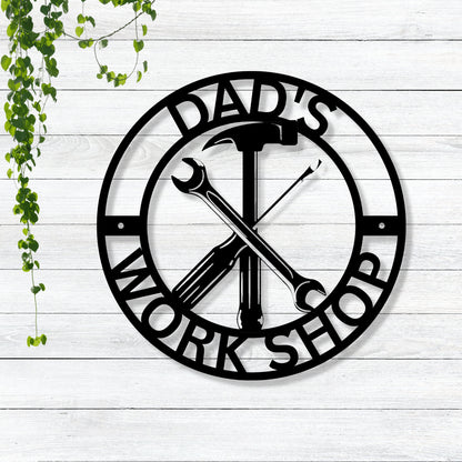 Personalized Metal Work Shop Sign / Personalized Fathers Day Sign / Personalized Sign / Work Shop Sign/ Fathers Day Gift / Gift For Dad