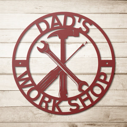 Personalized Metal Work Shop Sign / Personalized Fathers Day Sign / Personalized Sign / Work Shop Sign/ Fathers Day Gift / Gift For Dad