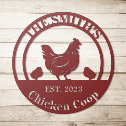 Personalized Chicken Coop Sign / Hen House Sign / Metal Chicken Coop Sign / Custom Chicken Coop Sign / Outdoor Metal Sign / Our Little Coop