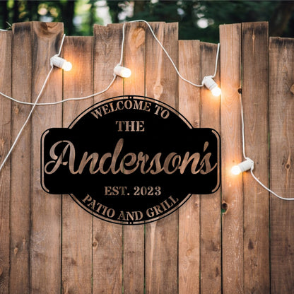 Personalized Backyard Patio Metal Sign / Outdoor Wall Decor / Metal Wall Decor / Patio Decor / Personalized Home Decor / Metal Wall Art