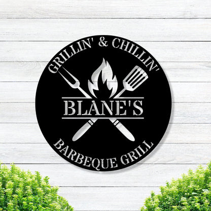 Personalized Metal Grill Sign / Custom Grill Sign / Wall Art / Outdoor Wall Hanging / Kitchen Decor / Fathers Day Gift / Grill Sign / Gift