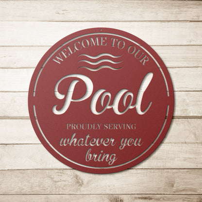 Personalized Pool Metal Sign / Pool Sign / Outdoor Wall Decor / Personalized Sign for Pool / Pool Decor / Pool Metal Sign / Metal Wall Art