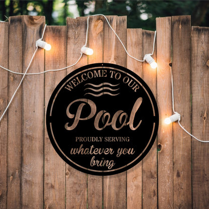 Personalized Pool Metal Sign / Pool Sign / Outdoor Wall Decor / Personalized Sign for Pool / Pool Decor / Pool Metal Sign / Metal Wall Art