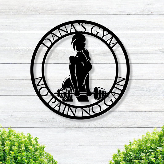 Womens Gym Sign, Personalized Home Gym Signs for Workout Room, Personalized Metal Sign, Home Gym Art, Personalized Gym Sign Weight Lifting