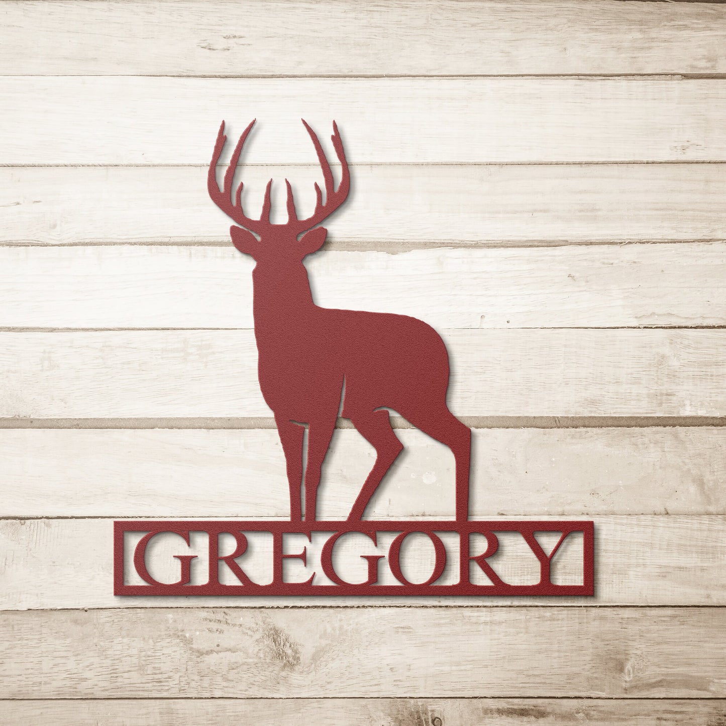 Personalized Deer Metal Cabin Sign | Outdoor Hunting | Deer Hunter Gift | Custom Family Name Sign | Last Name Deer Monogram Cabin Decor