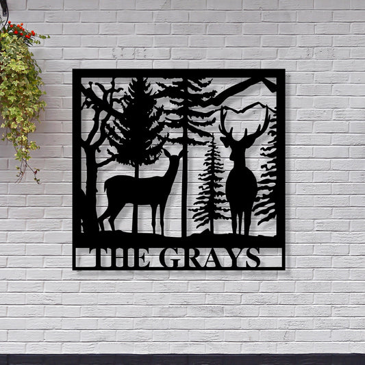 Personalized Elk Metal Cabin Sign / Cabin Sign / Hunting Sign / Elk Sign / Customized Family Name Sign / Custom Last Name Monogram / Sign