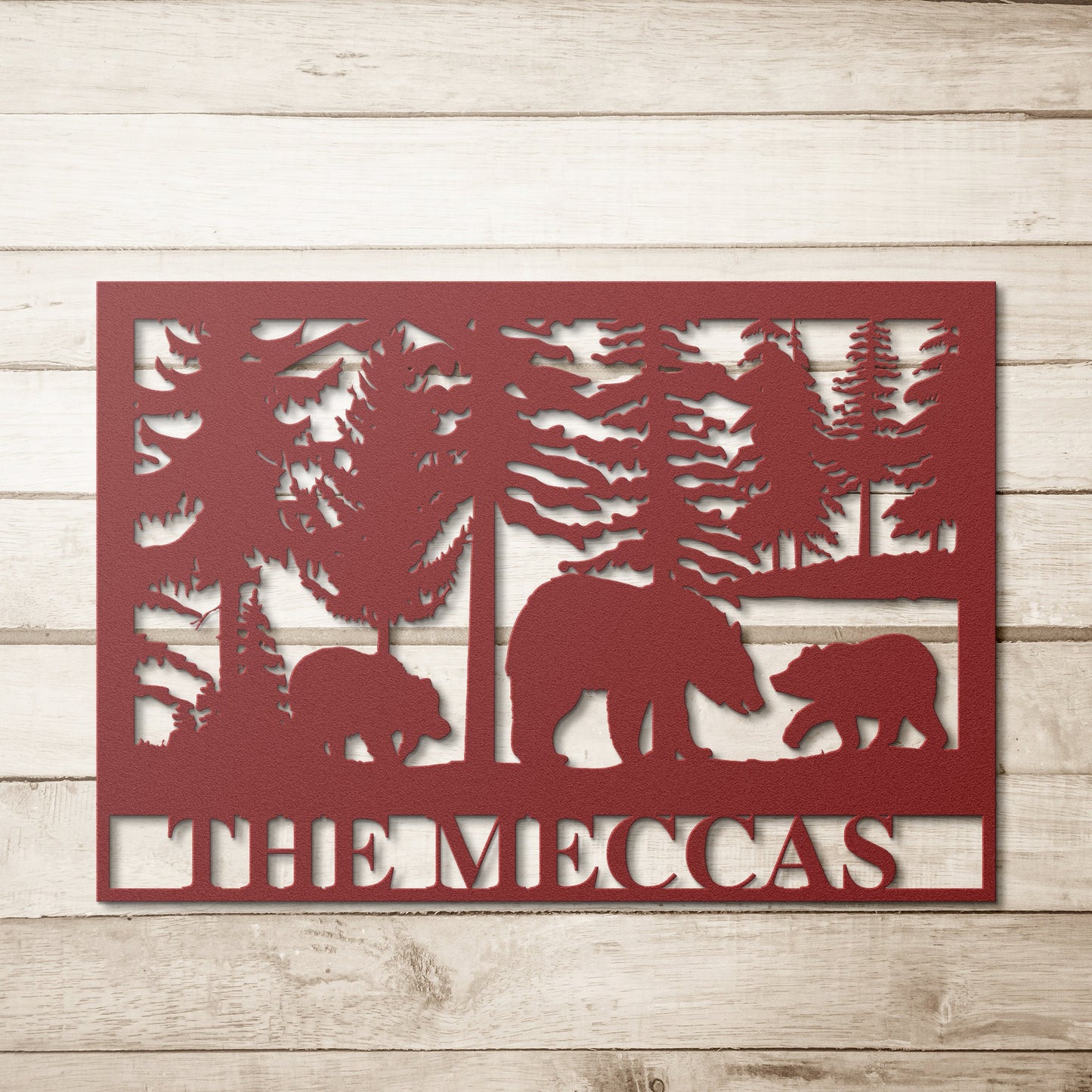 Personalized Bear Metal Cabin Sign / Cabin Sign / Hunting Sign / Bear Sign / Customized Family Name Sign / Custom Last Name Monogram / Sign