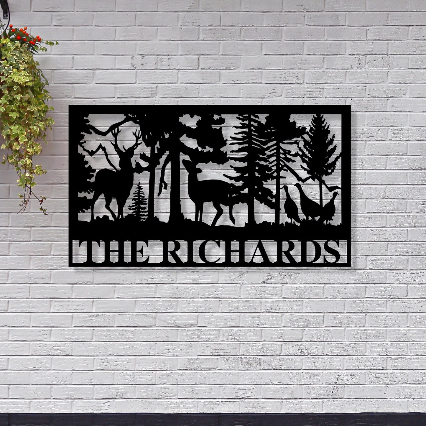 Personalized Animal Metal Cabin Sign / Cabin Sign / Elk Sign / Customized Family Name Sign / Custom Last Name Monogram / Wildlife Sign