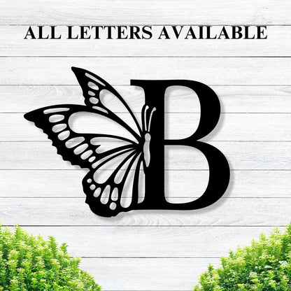 Metal butterfly sign / butterfly letter sign / letter monogram sign / metal monogram letter sign / room decoration / butterfly sign / gift