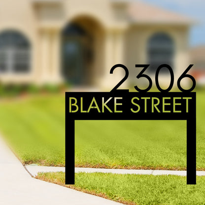 Personalized metal address sign / modern address sign / realtor gift idea / address sign with stakes / staked address / address sign lawn