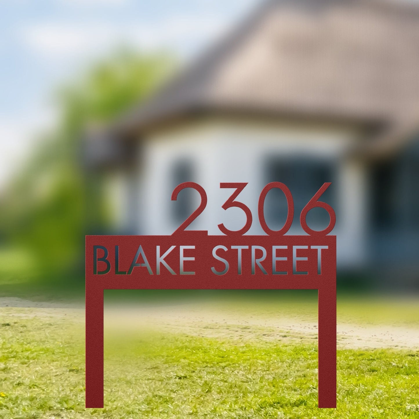 Personalized metal address sign / modern address sign / realtor gift idea / address sign with stakes / staked address / address sign lawn