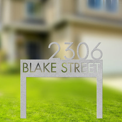 Personalized metal address sign / modern address sign / realtor gift idea / address sign with stakes / staked address / address sign lawn