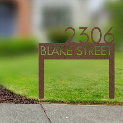 Personalized metal address sign / modern address sign / realtor gift idea / address sign with stakes / staked address / address sign lawn