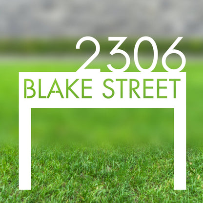 Personalized metal address sign / modern address sign / realtor gift idea / address sign with stakes / staked address / address sign lawn