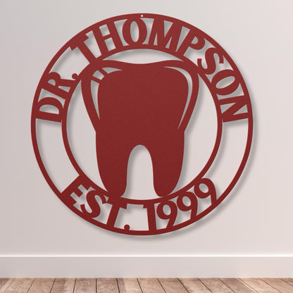 Personalized Dentist Office Sign / Dentist Gift / Dental Office Sign / Dentist Office Metal Wall Decor / Custom Dental Metal Wall Art